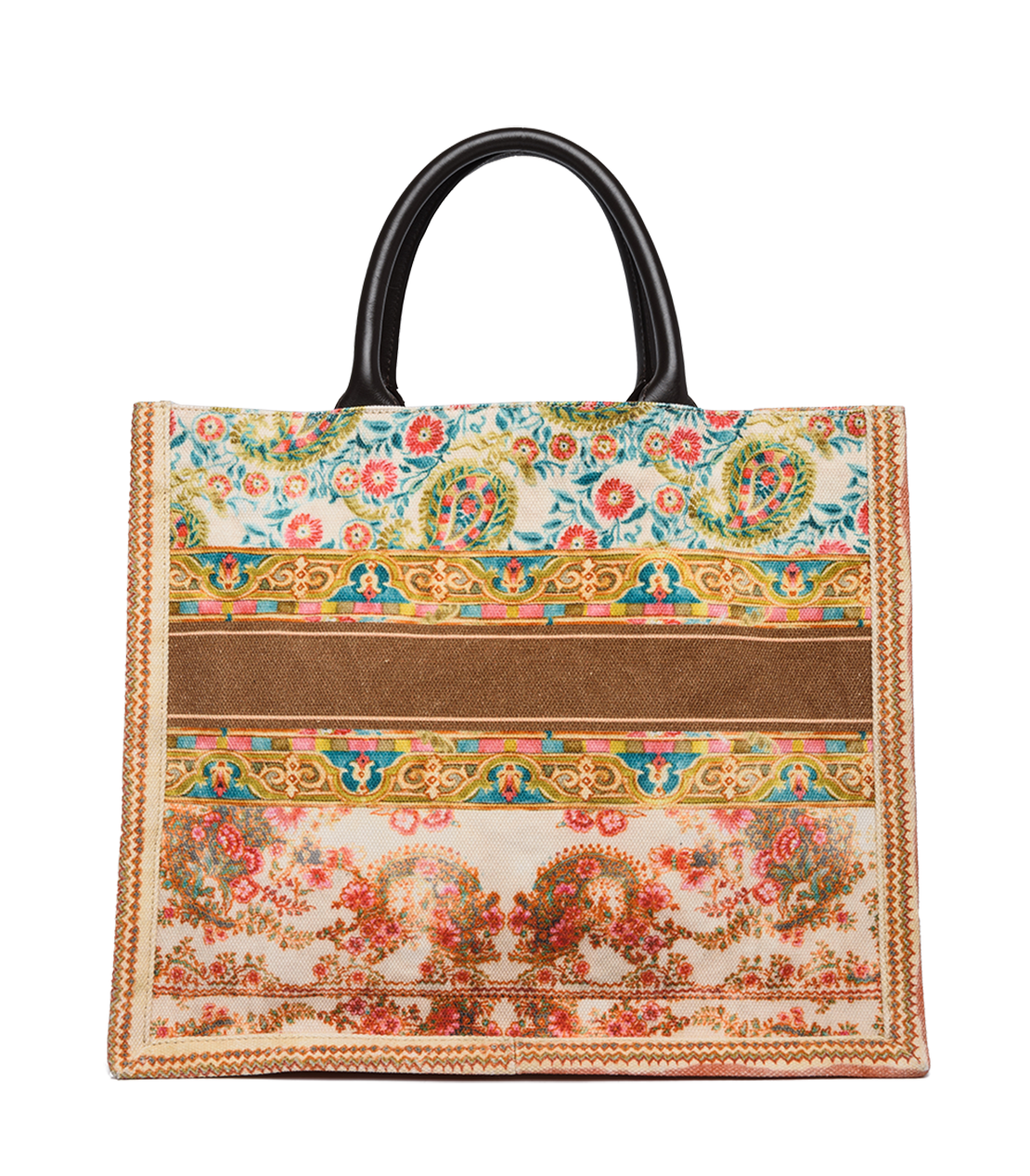 フラワープリントキャンバス+レザーバッグ 詳細画像 オレンジ系 4